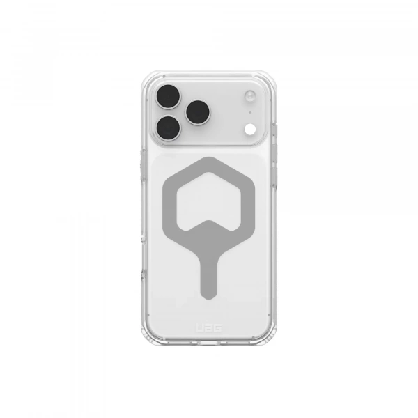 Чехол с поддержкой MAGSAFE Uag Plyo для iPhone 17 Pro, цвет: прозрачный/серебро (Ice/Silver)