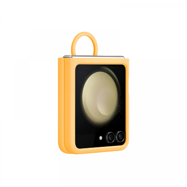 Чехол Samsung Silicone Case with Ring для Z Flip5 цвет: абрикосовый (Apricot)