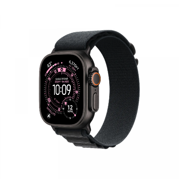 Часы Apple Watch Ultra 3 GPS 49 мм, корпус черный титан (Black Titanium), ремешок Alpine, черный (Black), размер S