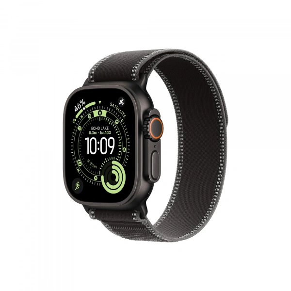 Часы Apple Watch Ultra 3 GPS 49 мм, корпус черный титан (Black Titanium), ремешок Trail, черный/угольный (Black/Charcoal), размер S/M