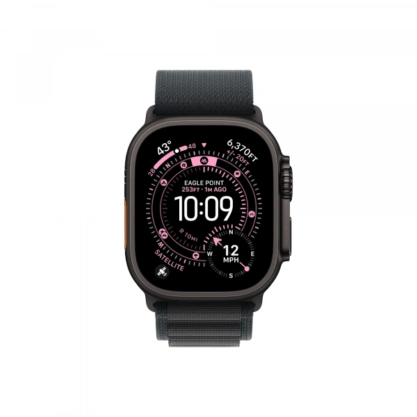 Часы Apple Watch Ultra 3 GPS 49 мм, корпус черный титан (Black Titanium), ремешок Alpine, черный (Black), размер S